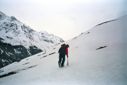 Trudging up the icy slopes